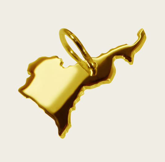 Gouden Landkaart Kameroen ketting hanger