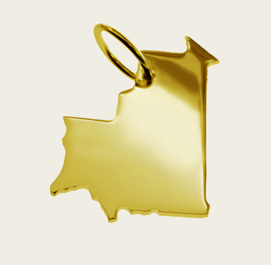 Gouden Landkaart Mauritanië ketting hanger