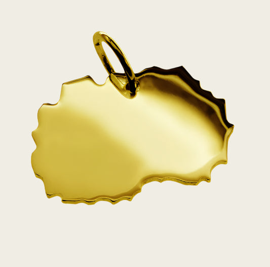 Gouden Landkaart Macedonië ketting hanger
