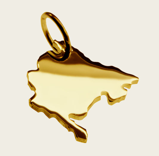 Gouden Landkaart Montenegro ketting hanger