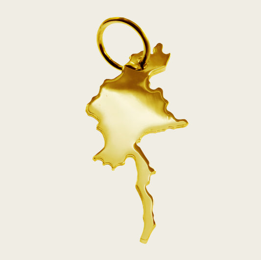 Gouden Landkaart Myanmar ketting hanger