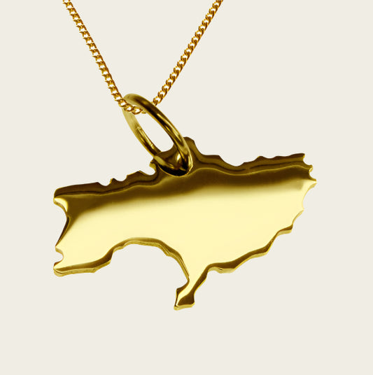 Gouden Landkaart Oekraïne ketting hanger