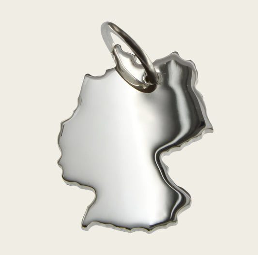 Zilveren Landkaart Duitsland ketting hanger