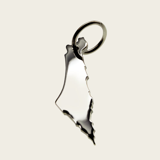Zilveren Landkaart Israël ketting hanger