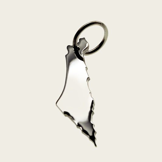 Zilveren Landkaart Israël ketting hanger