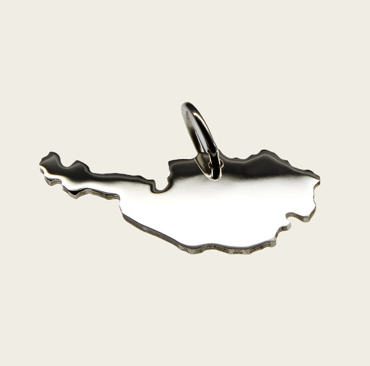 Zilveren Landkaart Oostenrijk ketting hanger