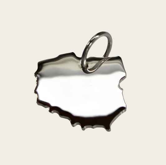 Zilveren Landkaart Polen ketting hanger