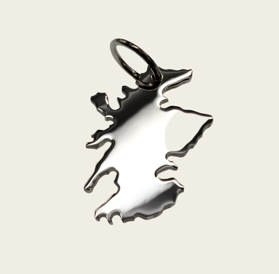 Zilveren Landkaart Schotland ketting hanger