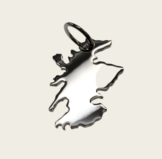 Zilveren Landkaart Schotland ketting hanger