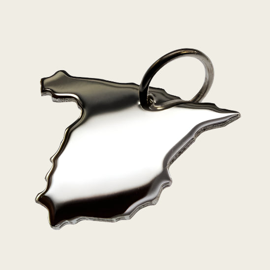 Zilveren Landkaart Spanje ketting hanger