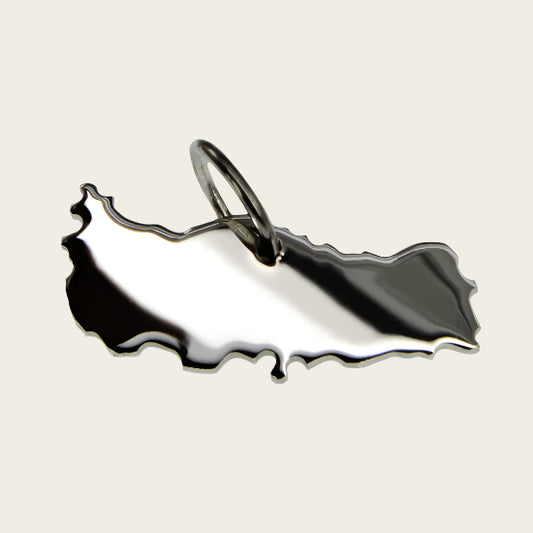 Zilveren Landkaart Turkije ketting hanger