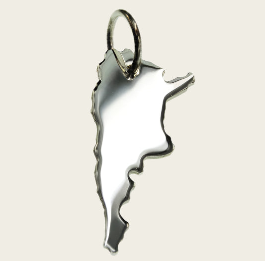 Zilveren Landkaart Argentinië ketting hanger