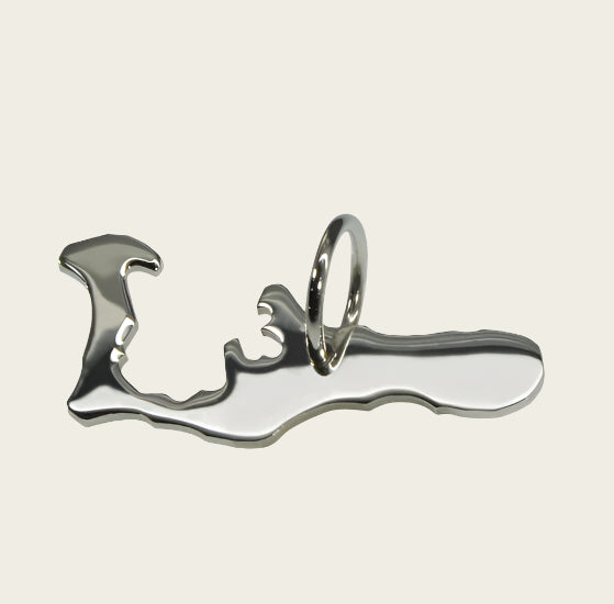 Silver Cayman Islands Map Necklace Pendant