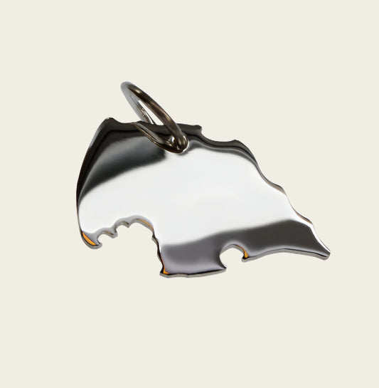 Zilveren Landkaart Fehmarn ketting hanger