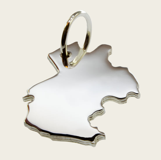 Zilveren Landkaart Gabon ketting hanger