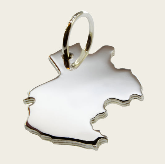 Zilveren Landkaart Gabon ketting hanger