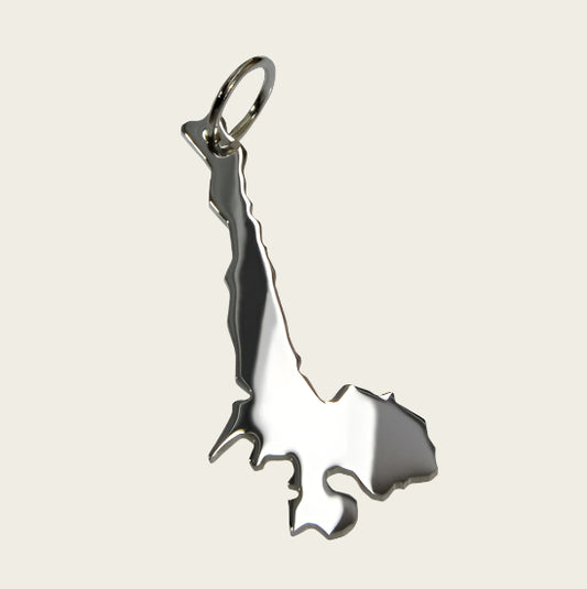 Zilveren Landkaart Gardameer ketting hanger