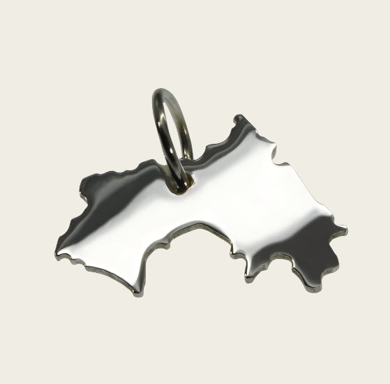 Zilveren Landkaart Guinee ketting hanger