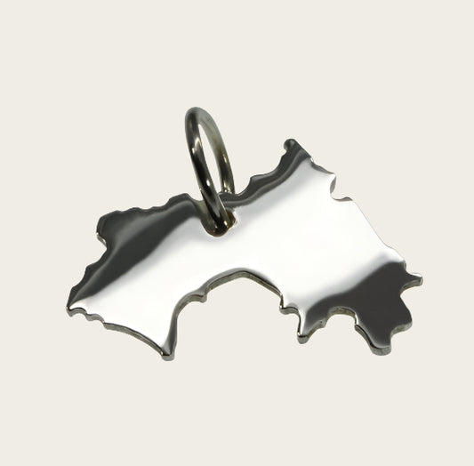 Zilveren Landkaart Guinee ketting hanger