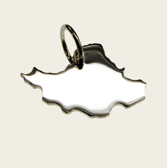 Zilveren Landkaart Iran ketting hanger