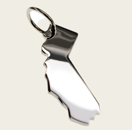 Zilveren Landkaart Californië ketting hanger