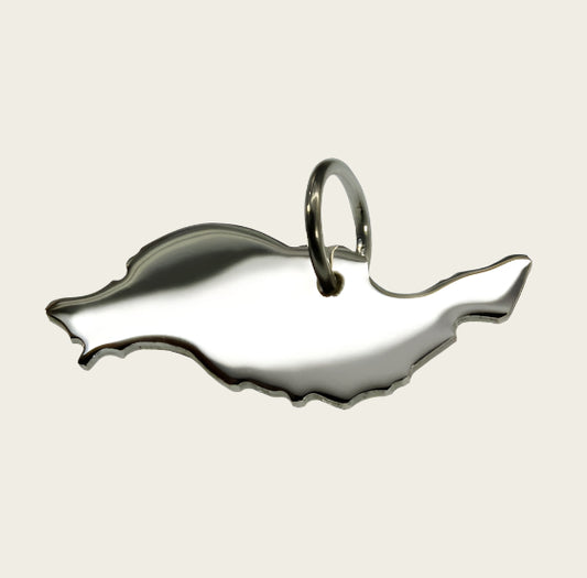 Zilveren Landkaart Lanzarote ketting hanger