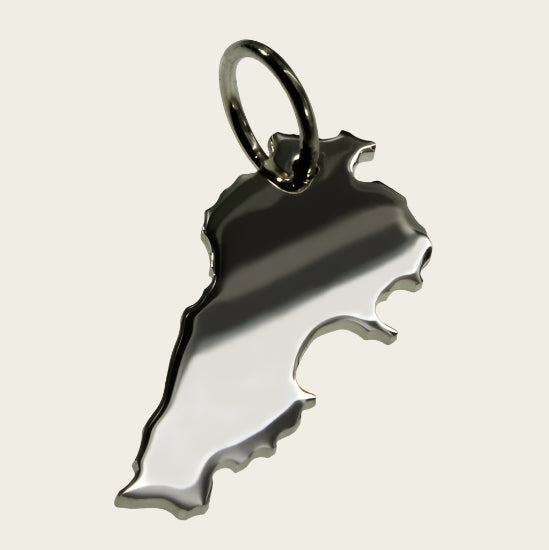 Silver Map Lebanon Necklace Pendant