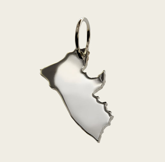 Zilveren Landkaart Liberia ketting hanger