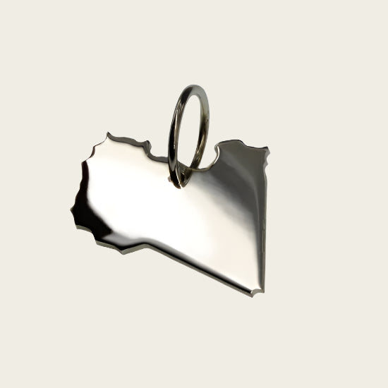 Silver Map Libya Necklace Pendant
