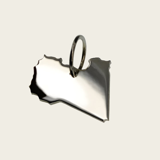 Zilveren Landkaart Libië ketting hanger