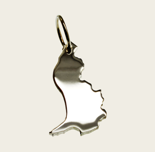 Zilveren Landkaart Liechtenstein ketting hanger