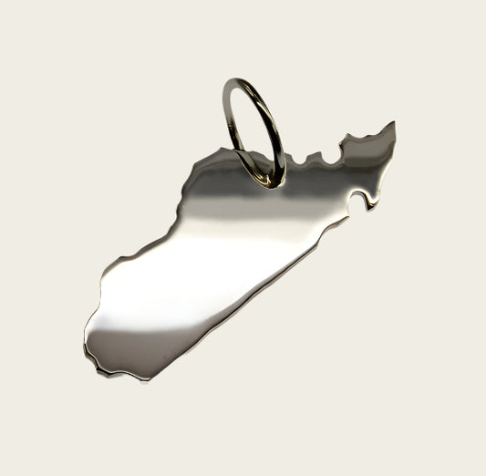 Zilveren Landkaart Madagaskar ketting hanger
