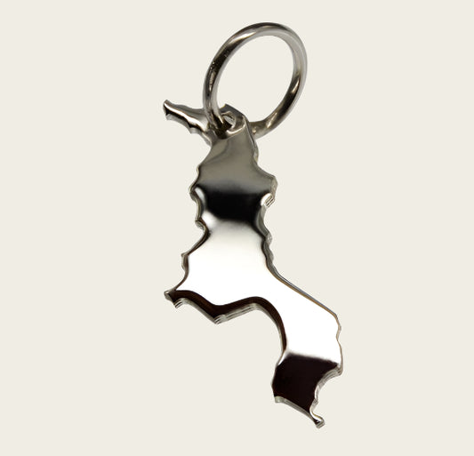 Zilveren Landkaart Malawi ketting hanger
