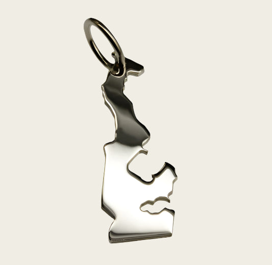 Zilveren Landkaart Monaco ketting hanger