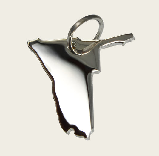 Zilveren Landkaart Namibië ketting hanger