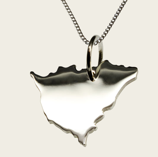 Zilveren Landkaart Nicaragua ketting hanger
