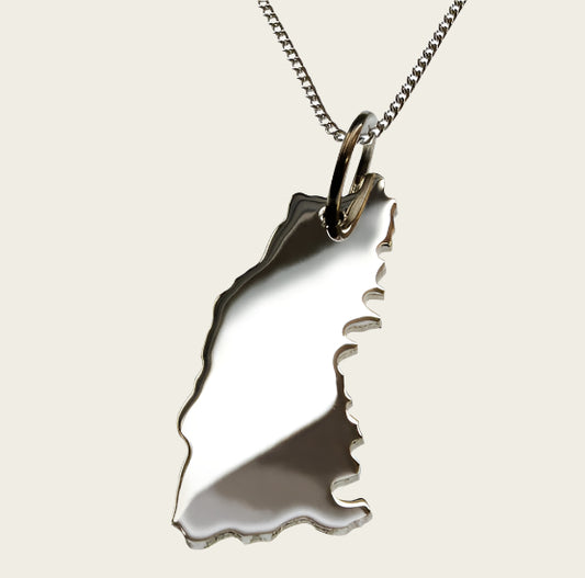 Zilveren Landkaart Zwarte Woud ketting hanger
