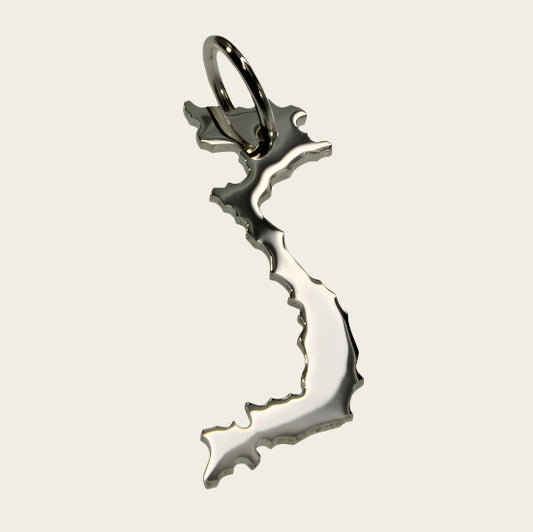 Zilveren Landkaart Vietnam ketting hanger