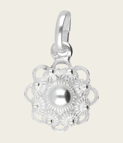 Zilveren Zeeuwse knop knoop 10 mm. ketting hanger