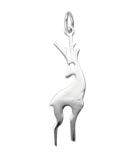 Zilveren Hert Ree abstract ketting hanger