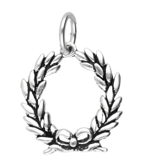 Silver Laurel Wreath Necklace Pendant