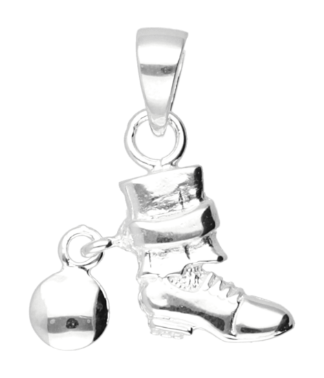 Silver Foot with Anklet Prison Chain Pendant 