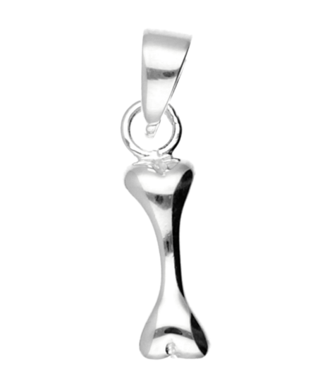 Silver Dog Bone Necklace Pendant 