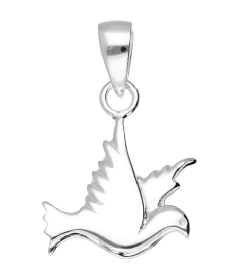 Silver Dove Necklace Pendant 