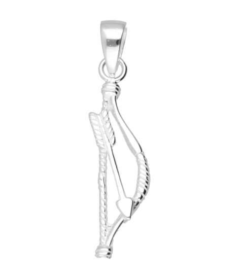 Silver Bow and Arrow Necklace Pendant 