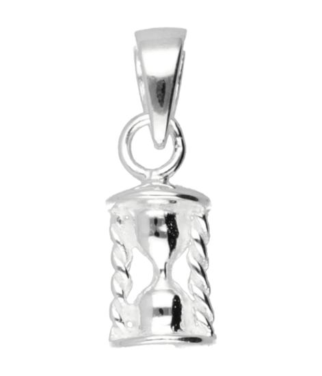 Silver Hourglass Necklace Pendant 