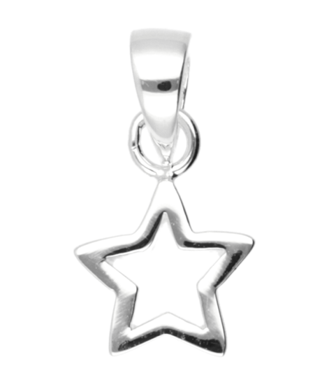 Silver Star Open Small Necklace Pendant 