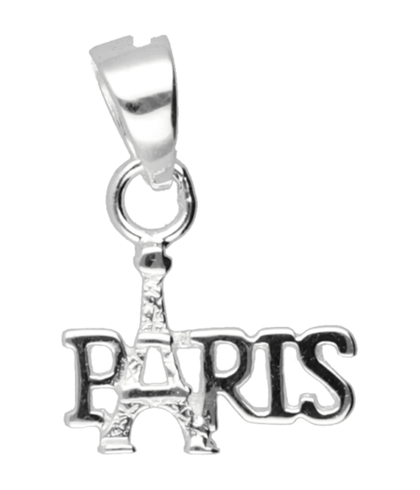 Silver Paris with Eiffel Tower Necklace Pendant 