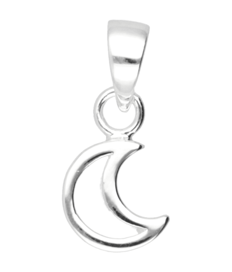 Silver Moon Open Small Necklace Pendant 