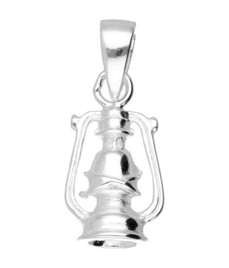 Zilveren Olielamp Stormlamp kettinghanger